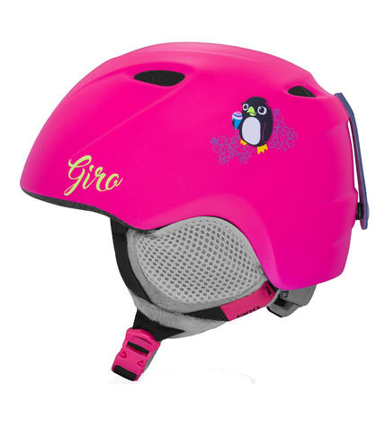 Detska lyzarska helma Giro Slingshot Mat Bright Pink Penguin.jpg